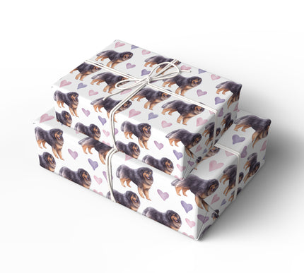 Hearthbound Majesty – Tibetan Mastiff love wrapping paper