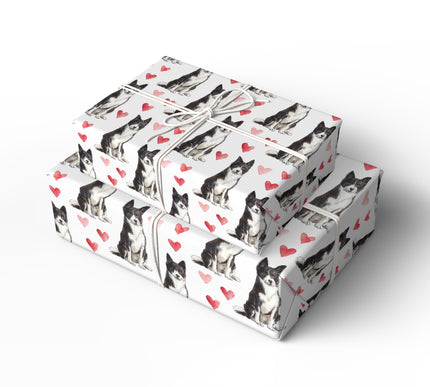 Nordic Ember – Karelian Bear Dog Love Pattern wrapping paper