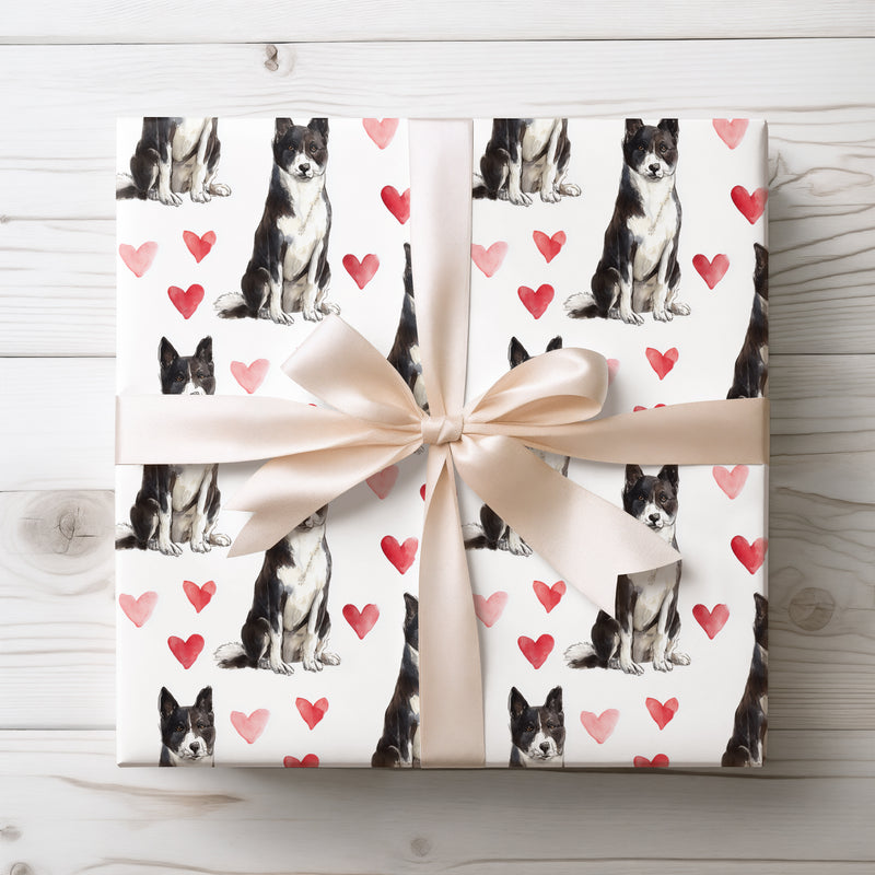 Nordic Ember – Karelian Bear Dog Love Pattern wrapping paper