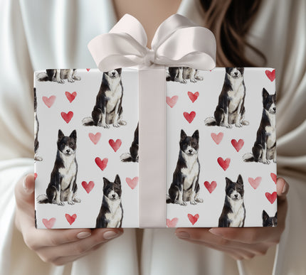 Nordic Ember – Karelian Bear Dog Love Pattern wrapping paper