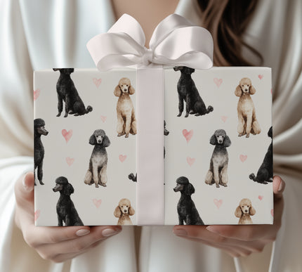 Petalcloud Romance – Standard Poodle love wrapping paper