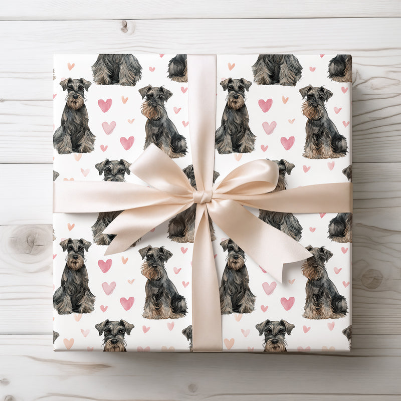 Rosethread Devotion – Standard Schnauzer love wrapping paper