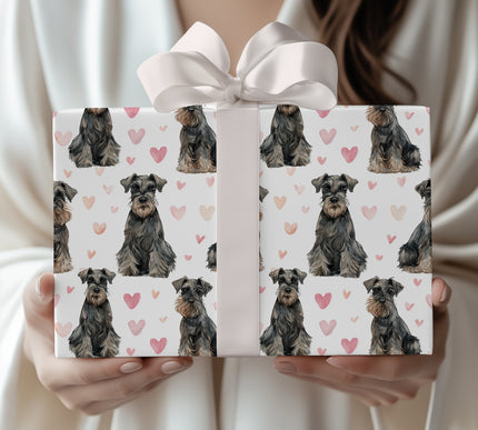 Rosethread Devotion – Standard Schnauzer love wrapping paper
