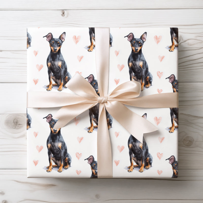 Velvet Paw Reverie – Manchester Terrier love wrapping paper
