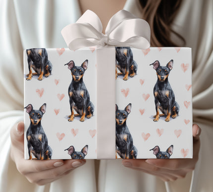 Velvet Paw Reverie – Manchester Terrier love wrapping paper