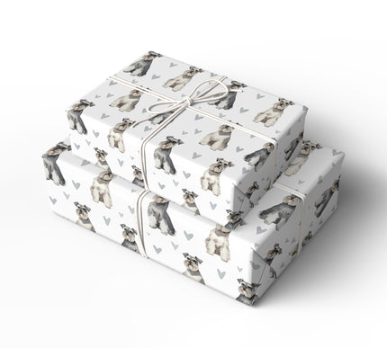 Gentle Beard Bloom – Miniature Schnauzer love wrapping paper