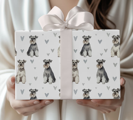 Gentle Beard Bloom – Miniature Schnauzer love wrapping paper