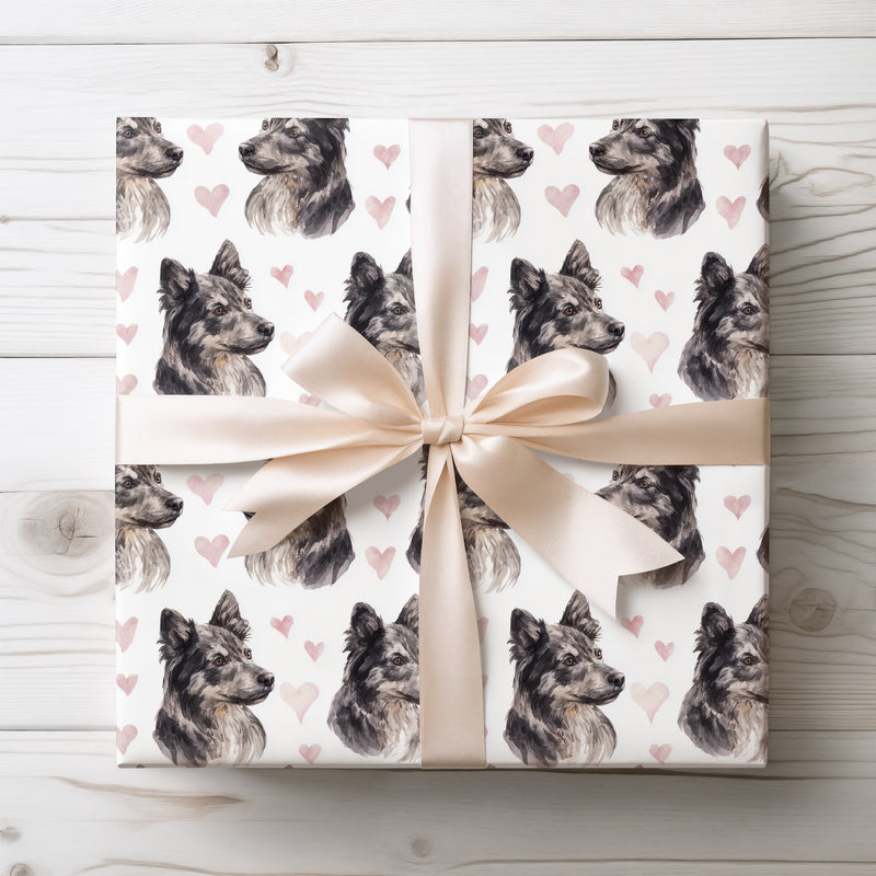 Heartwood Whisper – Mudi Dog love wrapping paper