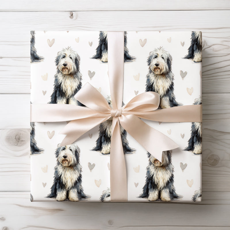 Moonfur Haven – Old English Sheepdog love wrapping paper
