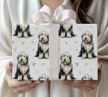 Moonfur Haven – Old English Sheepdog love wrapping paper