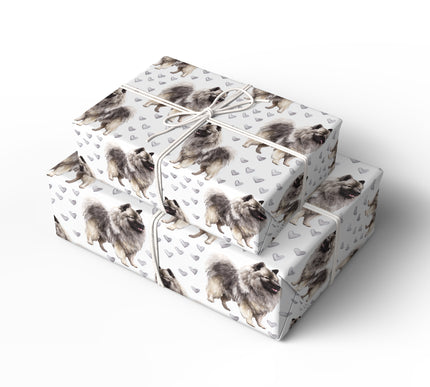 Silverplume – Keeshond Love Pattern wrapping paper
