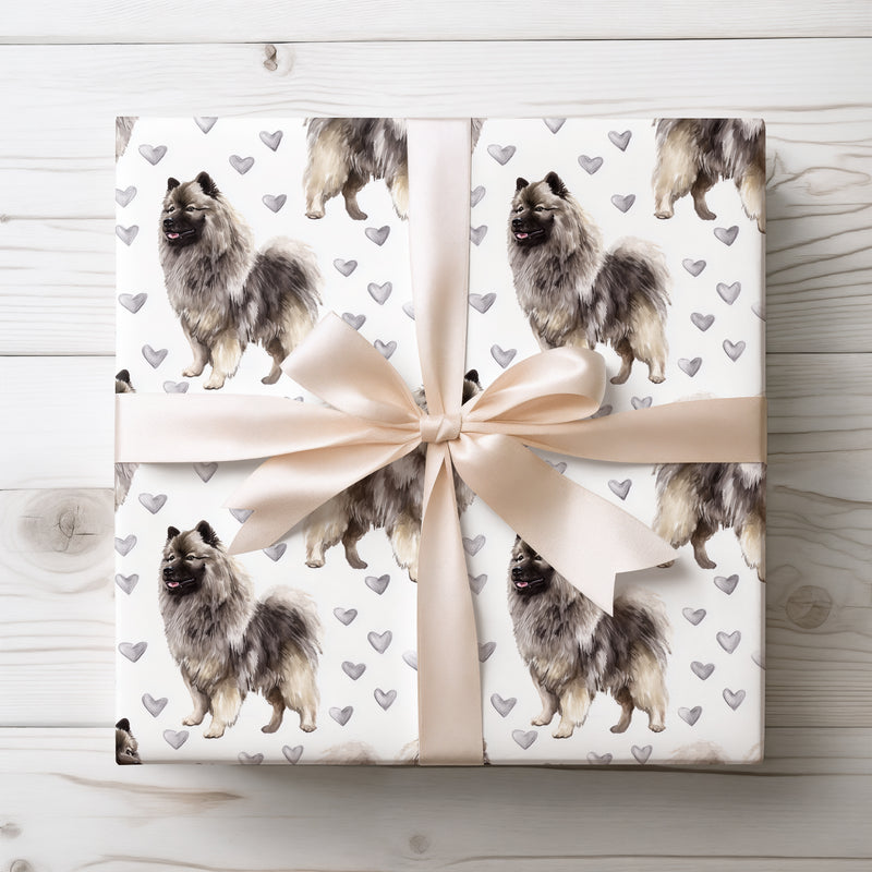 Silverplume – Keeshond Love Pattern wrapping paper
