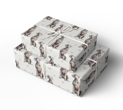 Silversoul Romance – Weimaraner love wrapping paper