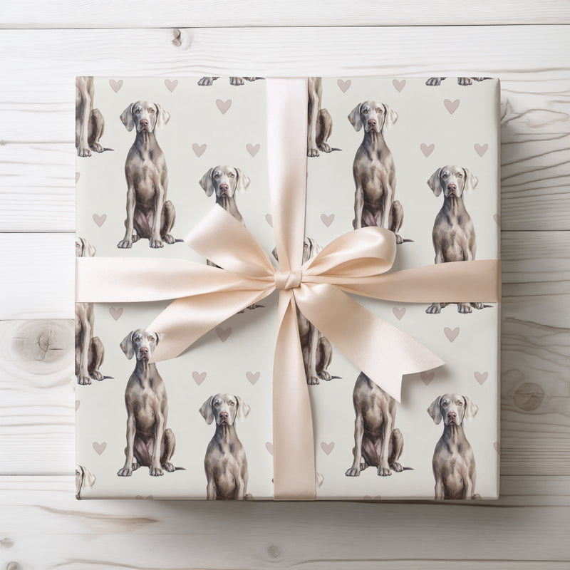 Silversoul Romance – Weimaraner love wrapping paper