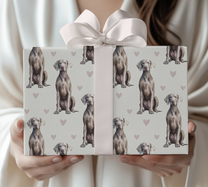 Silversoul Romance – Weimaraner love wrapping paper