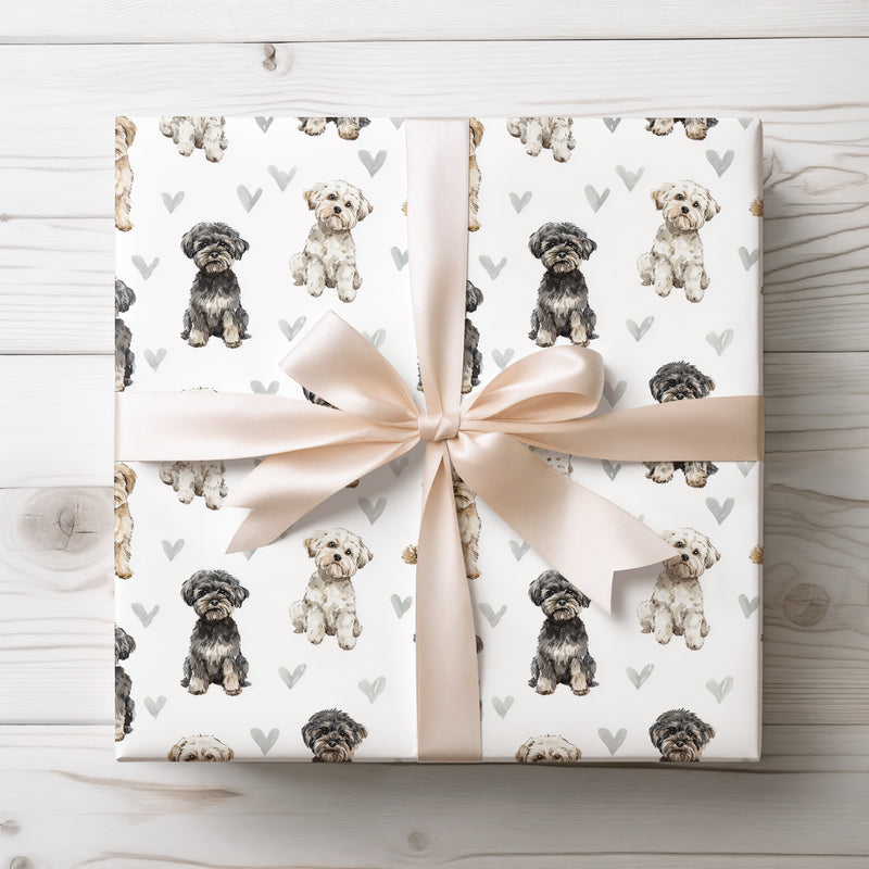 Softlove Paws – Schnoodle love wrapping paper