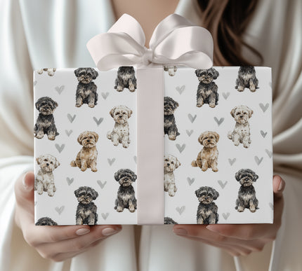 Softlove Paws – Schnoodle love wrapping paper