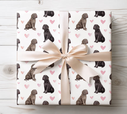 Beautiful watercolor Neapolitan Mastiff wrapping paper featuring detailed, expressive dog portraits paired with romantic heart motifs. Ideal for Neapolitan Mastiff owners, dog lovers, birthdays, Valentine’s Day, and meaningful gifting. Premium seamless Neapolitan Mastiff wrapping paper that makes every present bold, personal, and unforgettable. 
