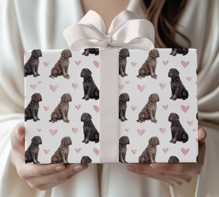 Tender Titan Rose – Neapolitan Mastiff love wrapping paper