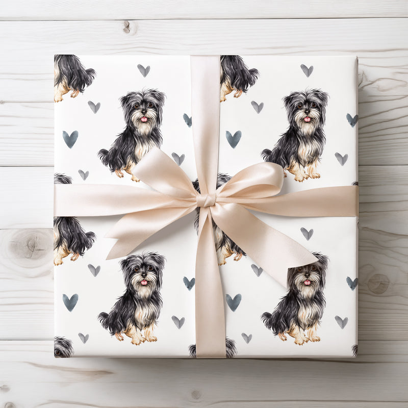 Whimsyheart Charm – Playful Affenpinscher Dog Watercolor Pattern wrapping paper