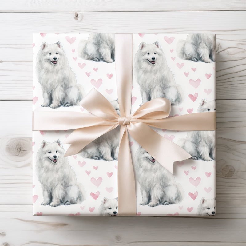 Blushsnow Meadow – Samoyed love wrapping paper