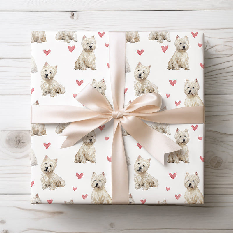 Snowheart Westie – West Highland White Terrier love wrapping paper