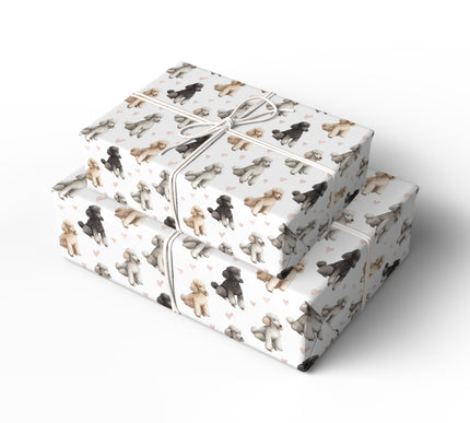 Cloudlace Romance – Standard Poodle love wrapping paper