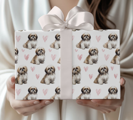 Cloudlove Bliss – Shih Tzu love wrapping paper