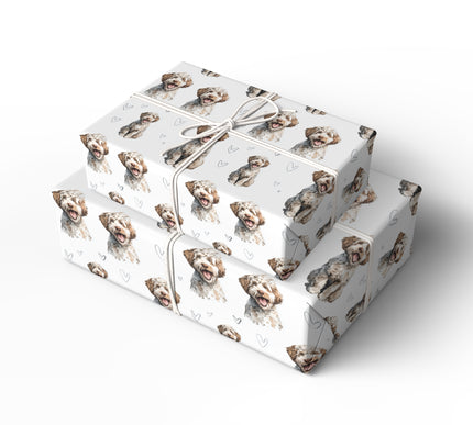 Cloudpaws Charm – Barbet watercolor hearts wrapping paper