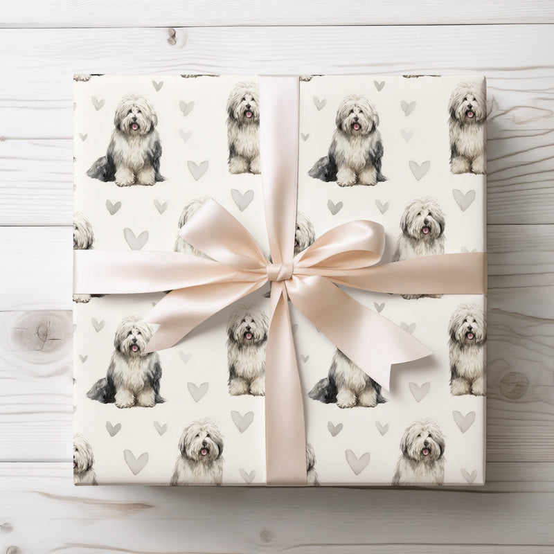Heartveil Shepherd – Polish Lowland Sheepdog wrapping paper