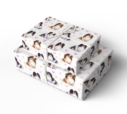 PetalWhisk – Japanese Chin Love Pattern wrapping paper