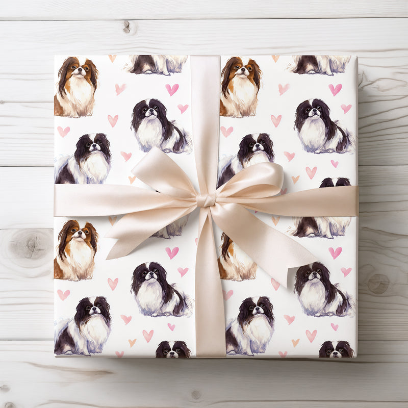 PetalWhisk – Japanese Chin Love Pattern wrapping paper