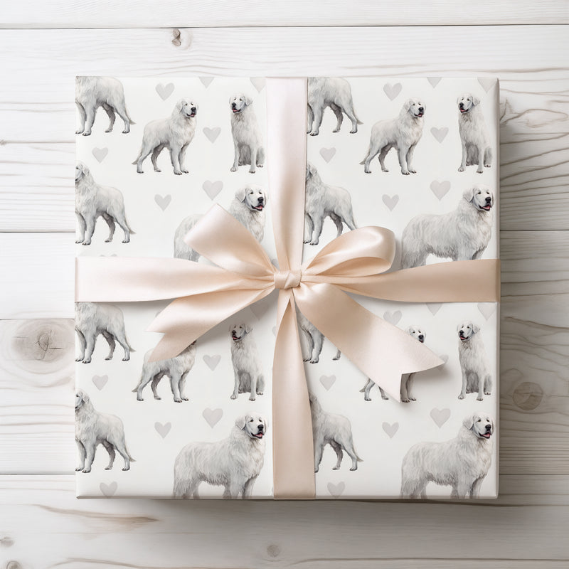 Ivory Guardian – Kuvasz Love Pattern wrapping paper
