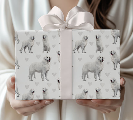 Ivory Guardian – Kuvasz Love Pattern wrapping paper