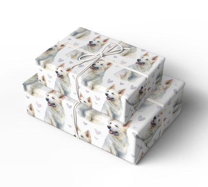 Ivorybloom Devotion – Swiss White Shepherd love wrapping paper