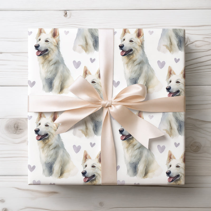 Ivorybloom Devotion – Swiss White Shepherd love wrapping paper