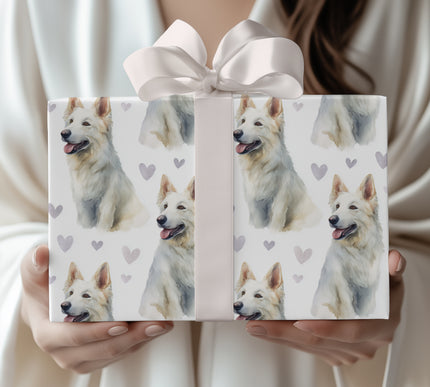 Ivorybloom Devotion – Swiss White Shepherd love wrapping paper