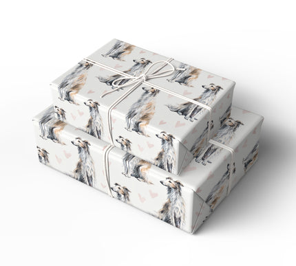 Ivorywind Romance – Silken Windhound love wrapping paper