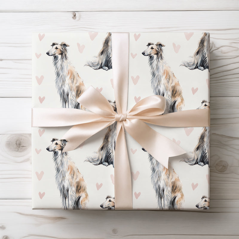 Ivorywind Romance – Silken Windhound love wrapping paper
