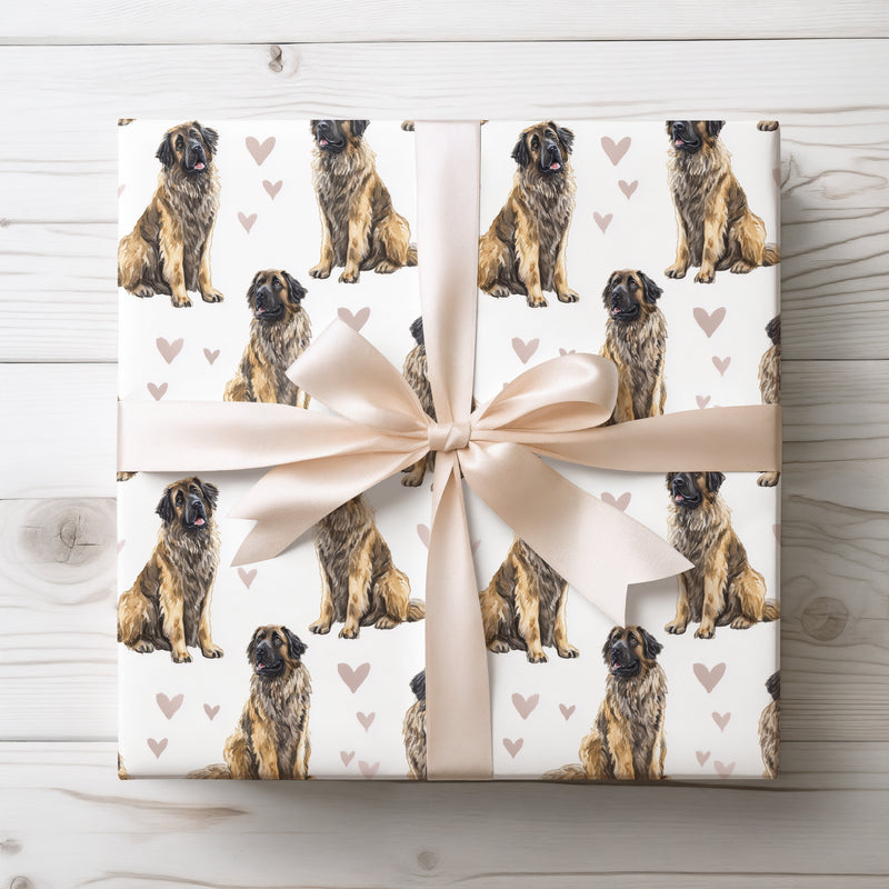 Amber Guardian – Leonberger Love Pattern wrapping paper