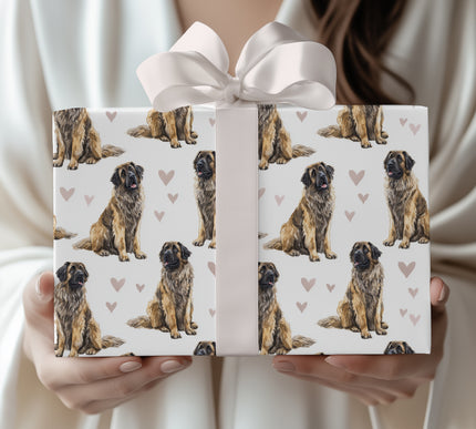 Amber Guardian – Leonberger Love Pattern wrapping paper