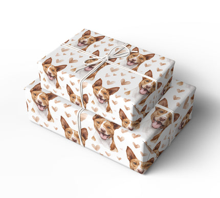 Amberfox Hearts – Basenji watercolor hearts wrapping paper