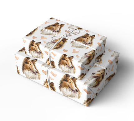 Amberheart Vale – Rough Collie love wrapping paper