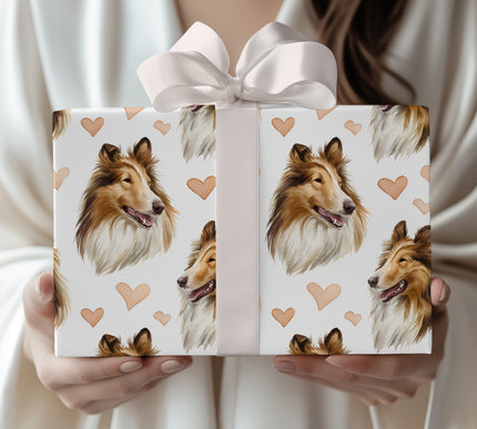 Amberheart Vale – Rough Collie love wrapping paper