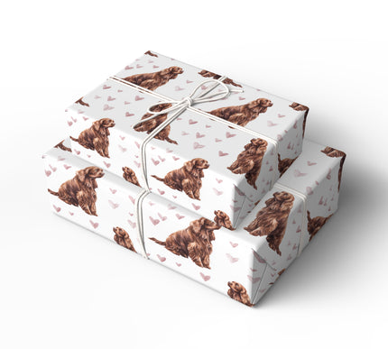 Amberwood Romance – Sussex Spaniel love wrapping paper