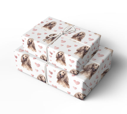 Blush Silklore – Romantic Afghan Hound Portrait wrapping paper