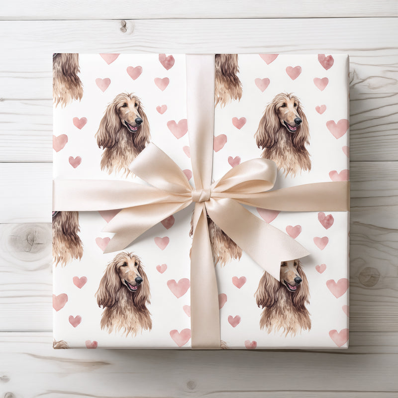 Blush Silklore – Romantic Afghan Hound Portrait wrapping paper