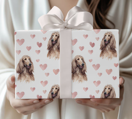 Blush Silklore – Romantic Afghan Hound Portrait wrapping paper