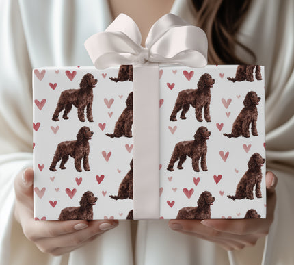 CocoaTide – Irish Water Spaniel Love Pattern wrapping paper