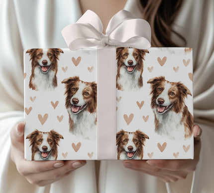 Copperwind Smile – Border Collie love wrapping paper